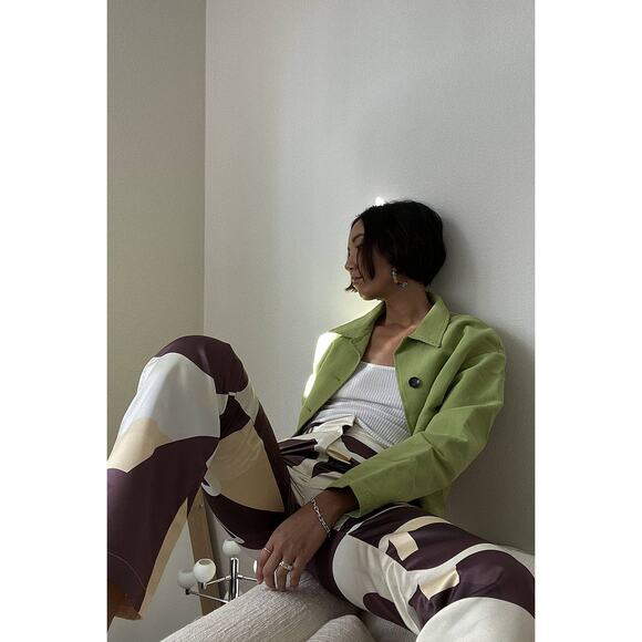 House of Sunny High-rise Highway-print Flared Trousers - Picture 7 of 16